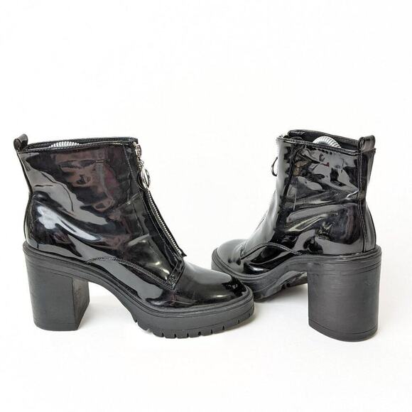 Goth High Heel Platform Chunky Vinyl Boots - 6 - Picture 10 of 14